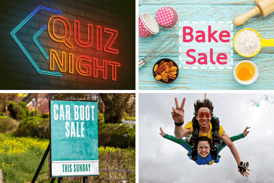 mental health fundraising image of skydiving